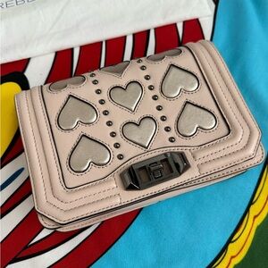 Rebecca Minkoff Light Pink with Rose Gold Hearts Shoulder Leather Bag